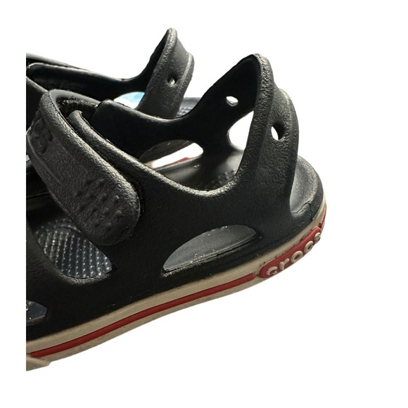 Crocs Toddler Baby Sandals Navy White Red Size C4 Toddler 4 - Picture 3 of 4